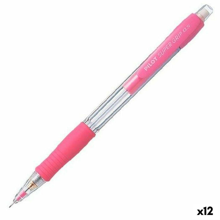 Creion mecanic Pilot Super Grip Roz 0,5 mm (12 Unități)