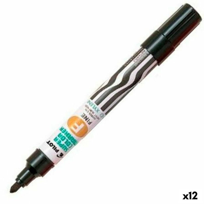 Marker permanent Pilot SCA-F Reîncărcabil/ă Negru (12 Unități)