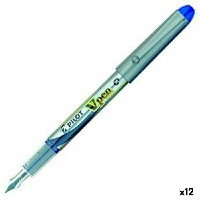 Stilou cu cerneală lichidă Pilot V Pen Stilou de caligrafie De unică folosință Albastru 0,4 mm (12 Unități)