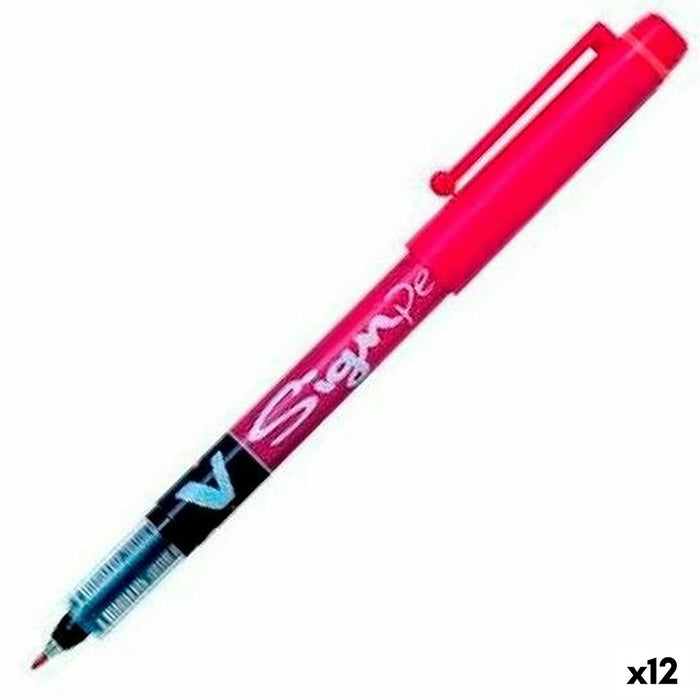 Pix cu gel Pilot V Sign Pen Roșu 0,6 mm (12 Unități)