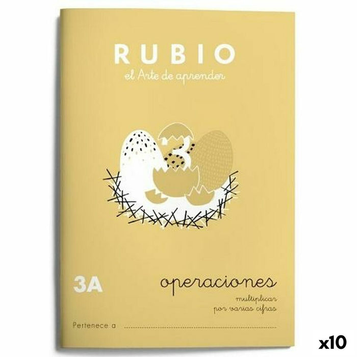 Caiet de matematică Rubio Nº 3A A5 Spaniolă 20 Frunze (10 Unități)