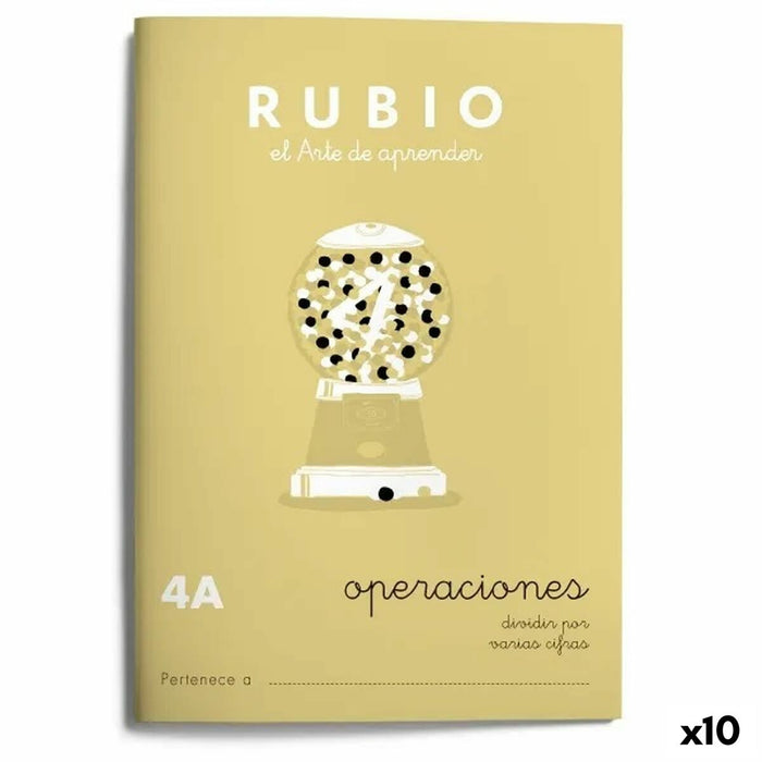 Caiet de matematică Rubio Nº4A A5 Spaniolă 20 Frunze (10 Unități)