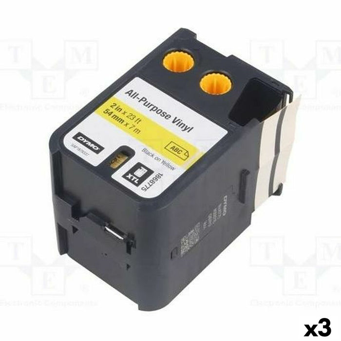 Centură pentru transfer termic Dymo Galben Negru Vynils 54 x 7 mm (3 Unități)