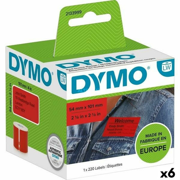 Etichete pentru Imprimantă Dymo Label Writer Roșu 220 Piese 54 x 7 mm (6 Unități)