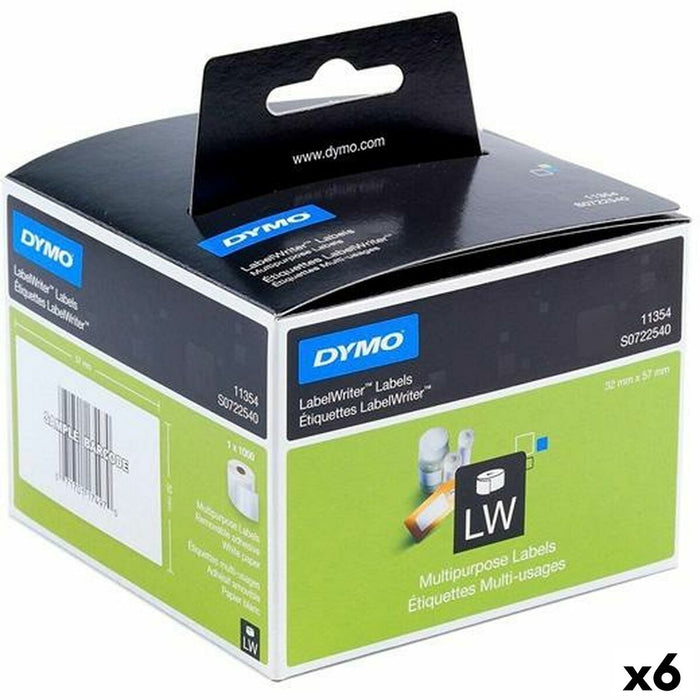 Etichete pentru Imprimantă Dymo Alb Negru 32 x 57 mm 1000 Piese (6 Unități)