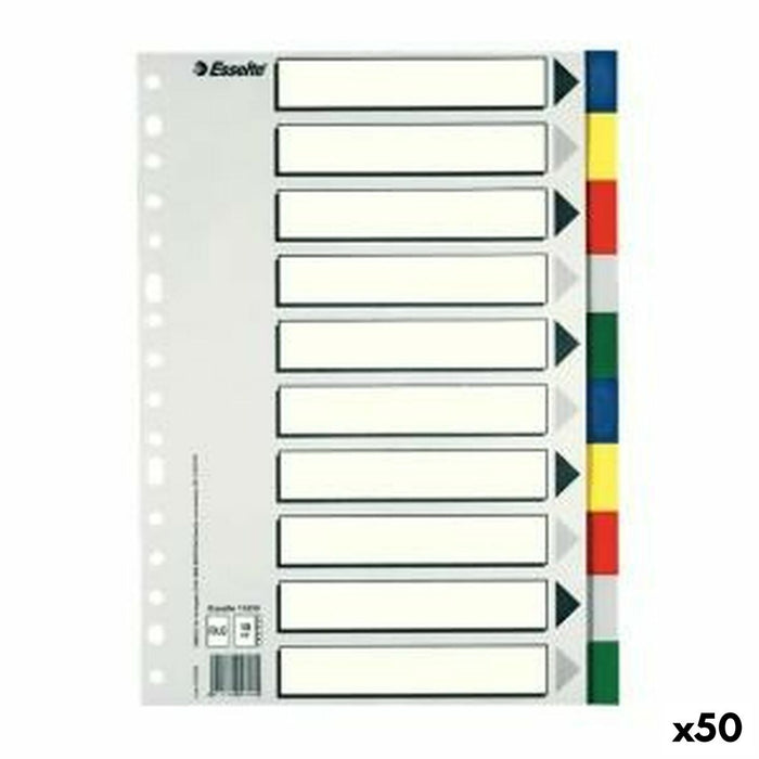 Separatoare Esselte Multicolor 10 Frunze Din A4 (50 Unități)