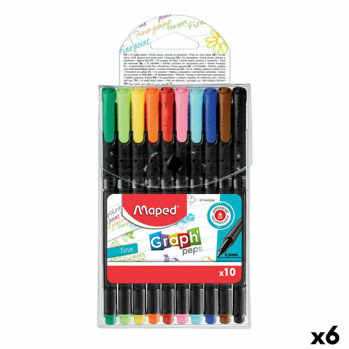 Set de Carioci Maped Graph´Peps Multicolor 10 Piese (6 Unități)