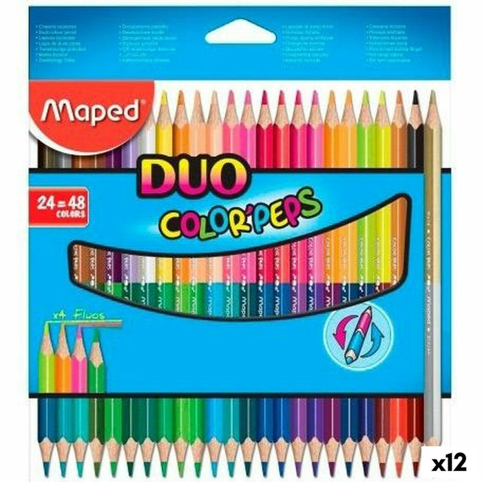 Creioane culori Maped Duo Color' Peps Multicolor 24 Piese Cu două capete (12 Unități)