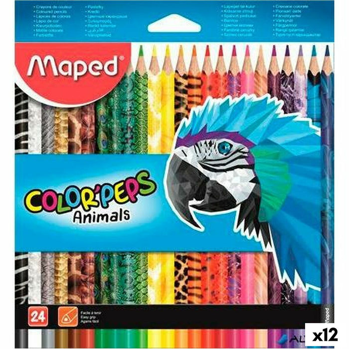 Creioane culori Maped Animals Color' Peps Multicolor 24 Piese (12 Unități)