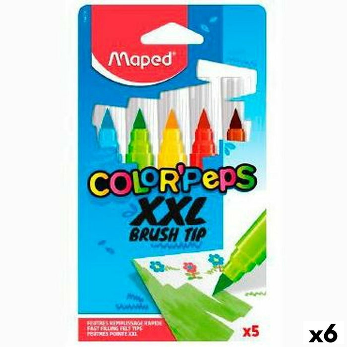 Carioci Maped Color' Peps Jumbo XXL Multicolor 5 Piese (6 Piese)