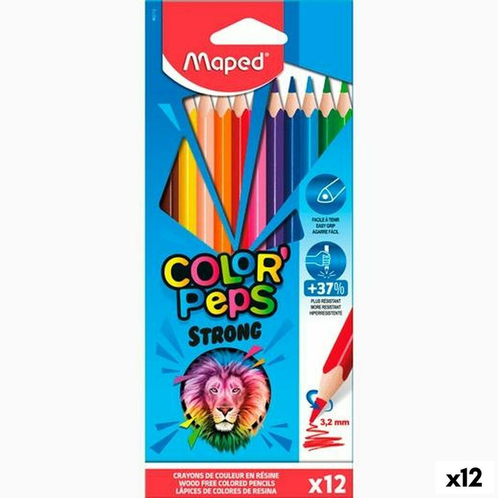 Creioane culori Maped Color' Peps Strong Multicolor 12 Piese (12 Unități)