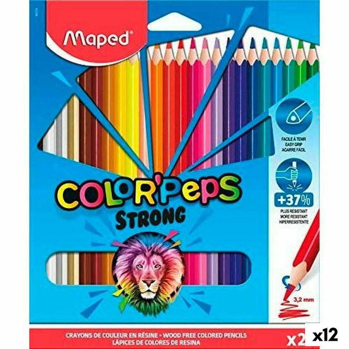 Creioane culori Maped Color' Peps Strong Multicolor 24 Piese (12 Unități)