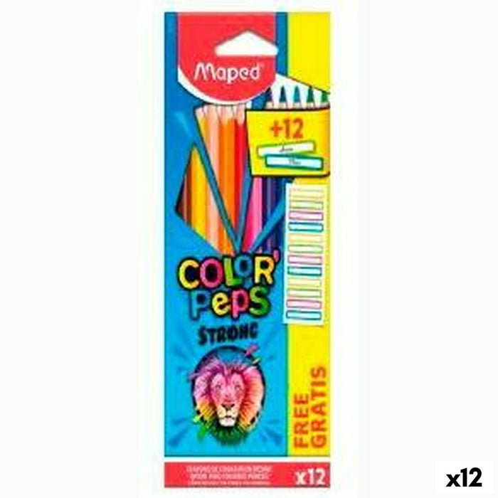 Creioane culori Maped Color' Peps Strong Multicolor 12 Piese (12 Unități)