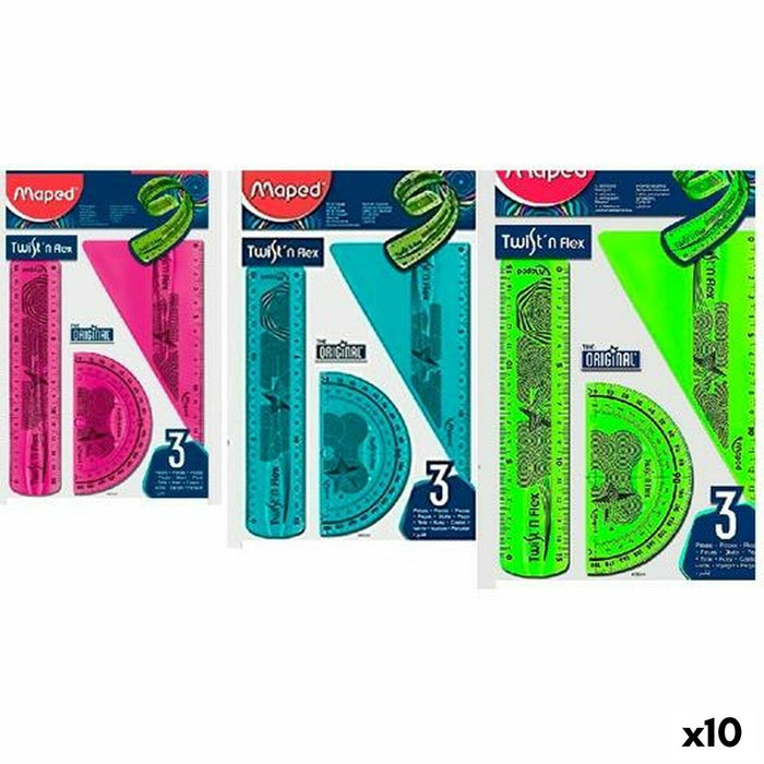 Set de rigle Maped Twist'n Flex Original 3 Piese 10 Unități