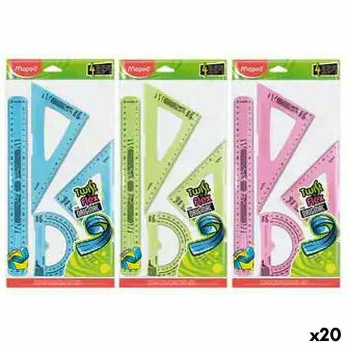 Set de rigle Maped Twist'n Flex Maxi 4 Piese 20 Unități