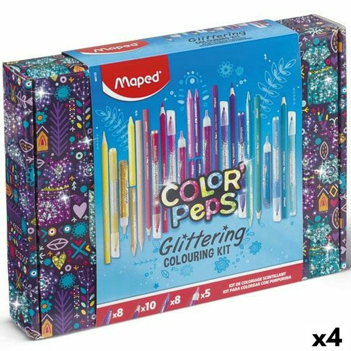 Set de pictură Maped Color Peps Glittering Multicolor (4 Unități)