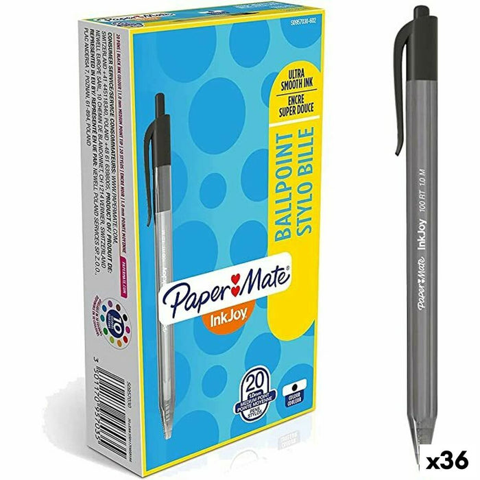 Stilou Paper Mate Inkjoy 20 Piese Negru 1 mm (36 Unități)