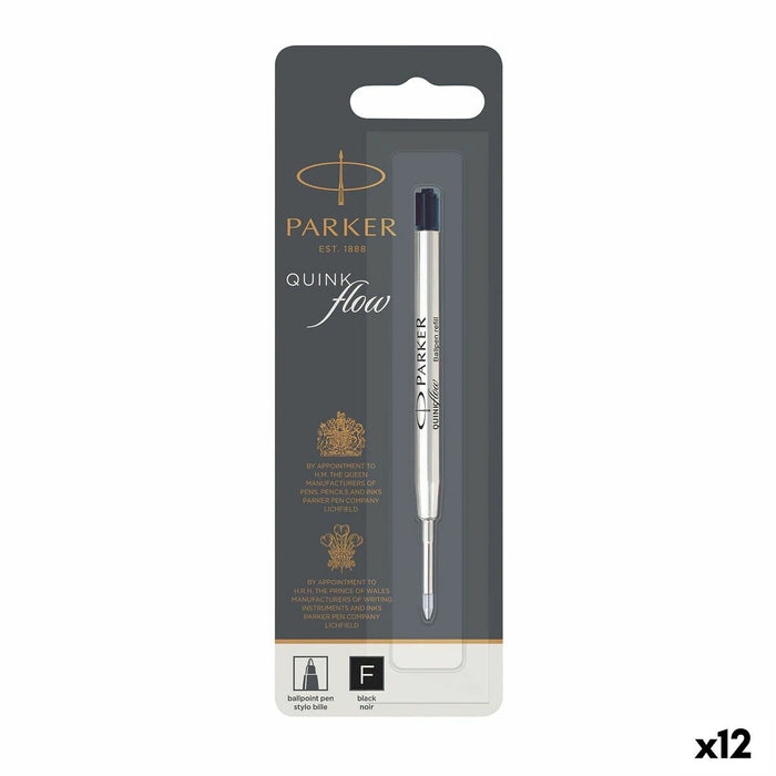 Rezerve pentru creion Parker Quink Flow Negru (12 Unități)
