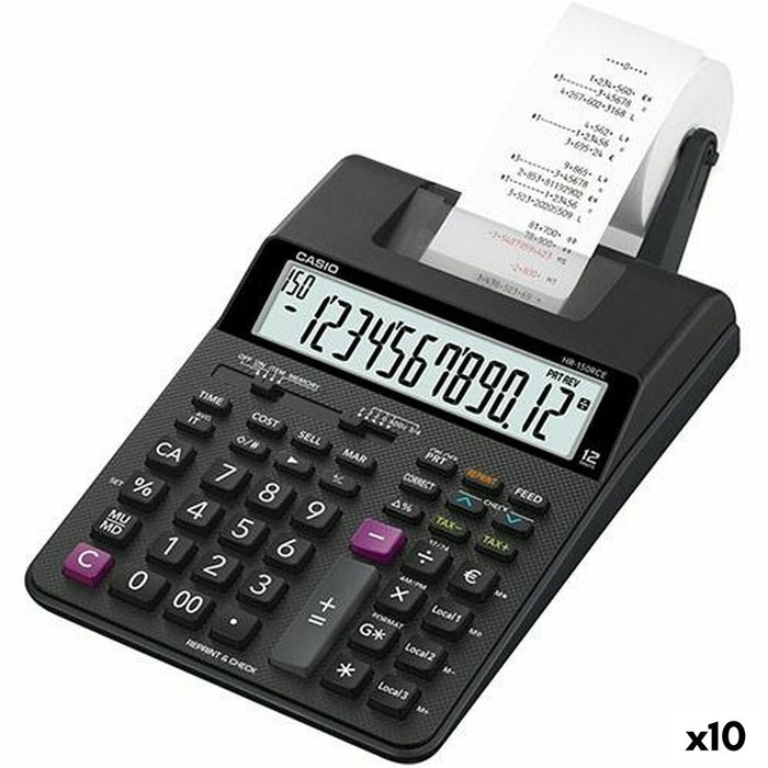 Calculator de imprimare Casio HR-150RCE Negru (10 Unități)