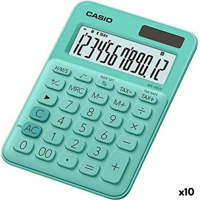 Calculator Casio MS-20UC Verde 2,3 x 10,5 x 14,95 cm (10 Unități)