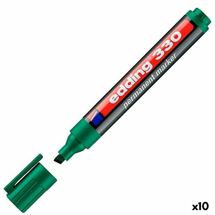 Marker permanent Edding 330 Verde (10 Unități)