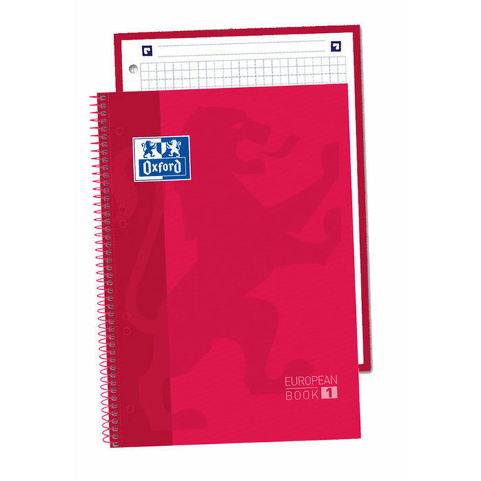 Notebook Oxford Europeanbook 1 Roșu A5 80 Frunze (5 Unități)
