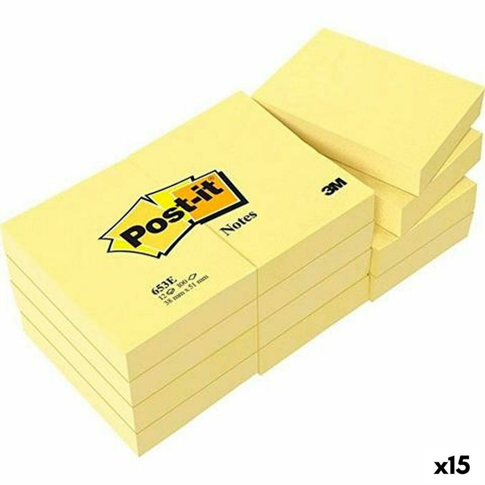 Carnet Notițe Post-it 38 x 51 mm Galben (15 Unități)