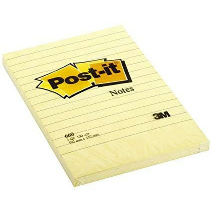 Notițe cu Adeziv Post-it XL 15,2 x 10,2 cm Galben (2 Unități)