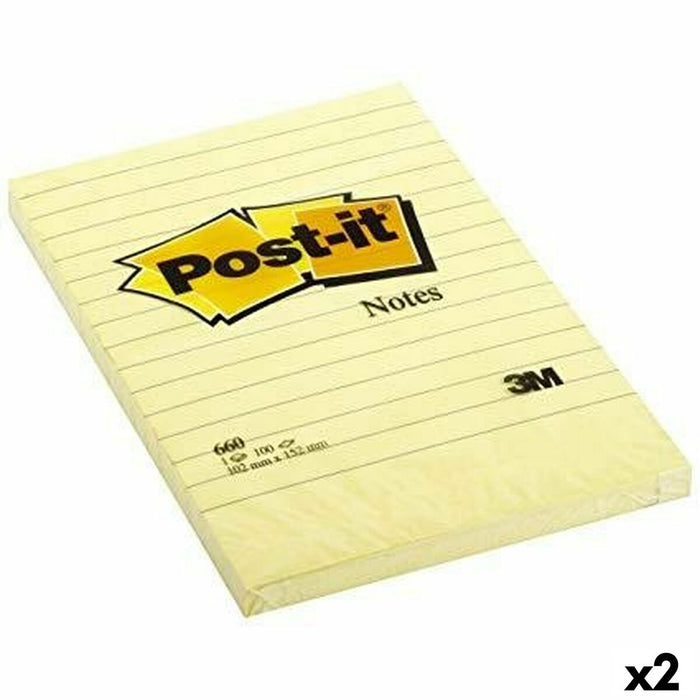 Notițe cu Adeziv Post-it XL 15,2 x 10,2 cm Galben (2 Unități)