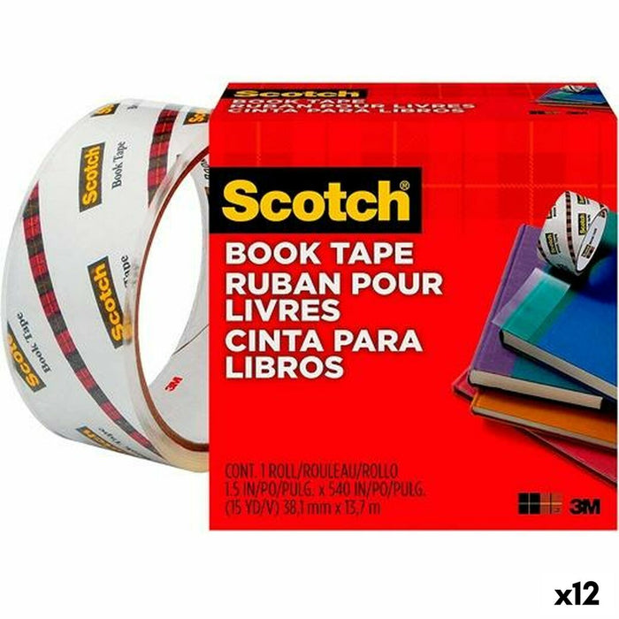 Bandă Adezivă Scotch 38,1 mm x 13,7 m Transparent polipropilenă (12 Unități)