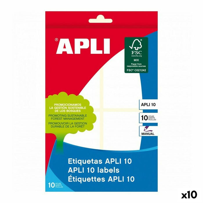 Etichete Apli 10 120 Piese Alb 10 Frunze 36 x 40 mm (10 Unități)