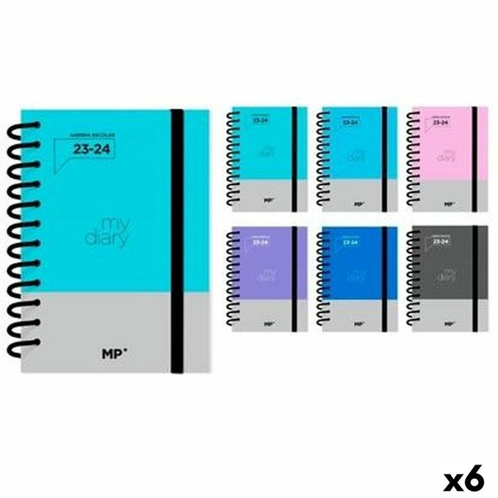 Agendă MP 2023-2024 Multicolor A5 14,8 x 21 cm (6 Unități)