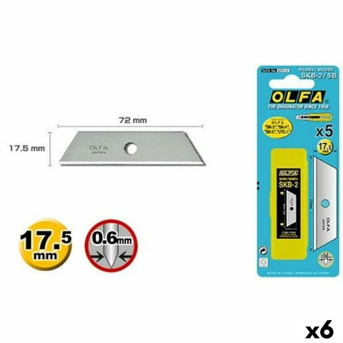 Lamă Olfa 17,5 mm (5 Piese) (6 Unități)