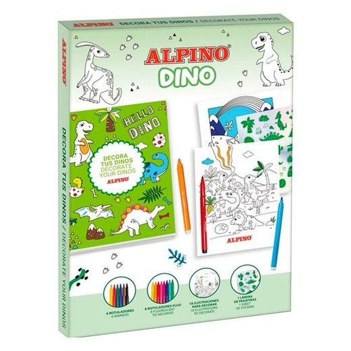 Desene pentru colorat Alpino Dino Multicolor (6 Unități)