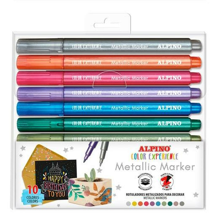 Set de Carioci Alpino Metallic Marker Multicolor (12 Unități)