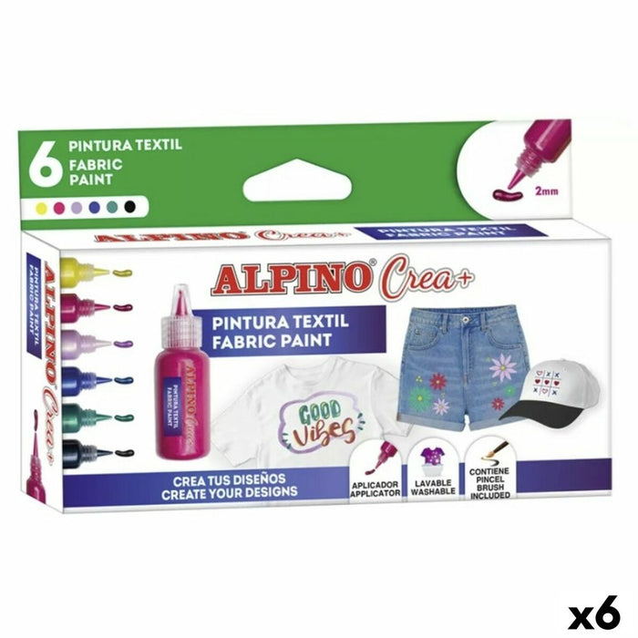 Set de pictură Alpino Fabric Paint Textilă (6 Unități)