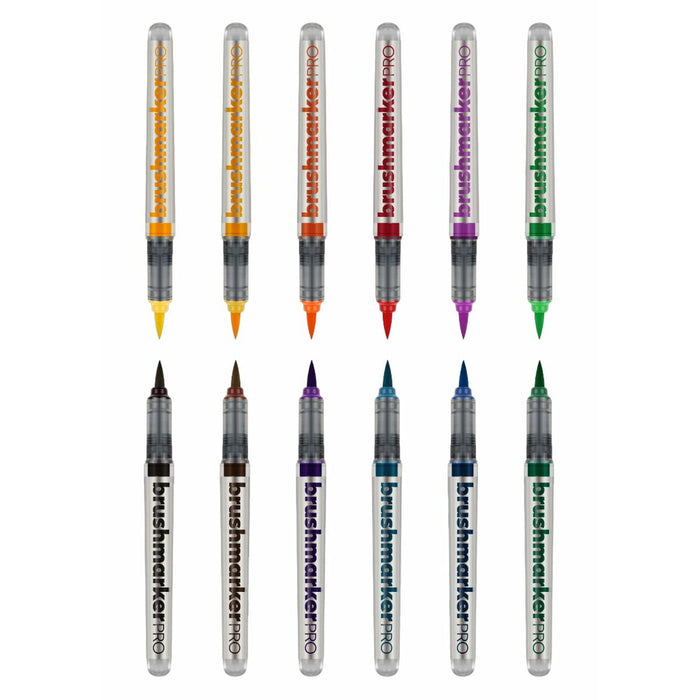 Set de Carioci Karin Brushmarker Pro - Basic Colours 12 Piese
