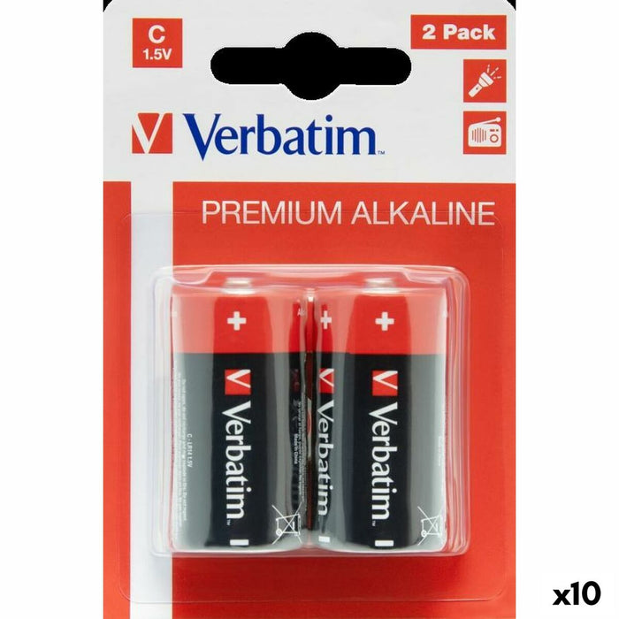 Baterii Alcaline Verbatim LR14 1,5 V (10 Unități)