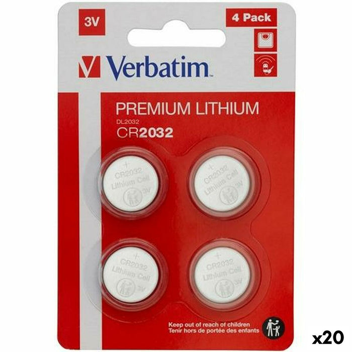 Baterii Verbatim CR2032 4 Piese 20 Unități 3V