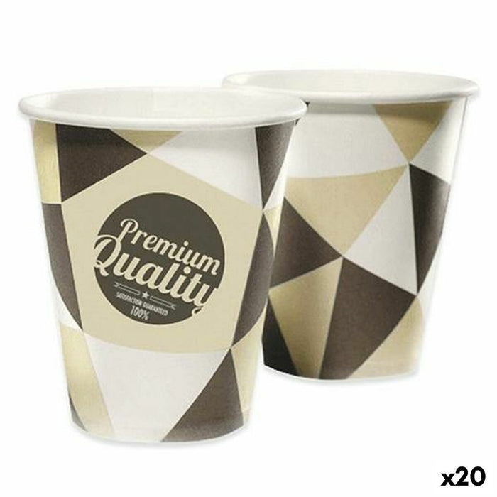 Set de pahare Maxi Products Maro Bej Carton 200 ml De unică folosință (20 Unități)