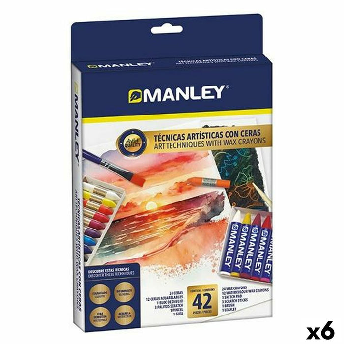 Set de pictură Manley Multicolor Creioane ceară colorate (6 Unități)
