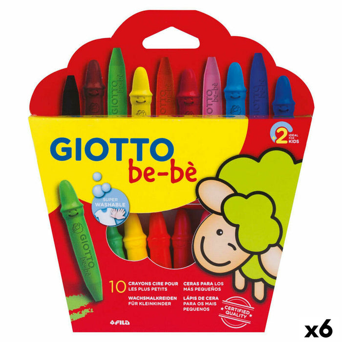 Creioane ceară colorate Giotto BE-BÉ Multicolor (6 Unități)