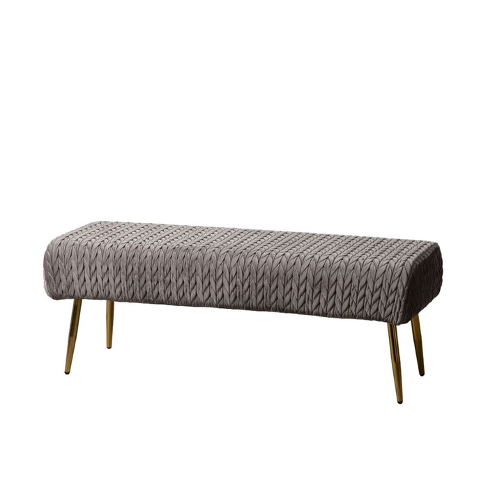 Banchetă 111 x 44 x 41,5 cm Țesut Sintetic Gri Metal