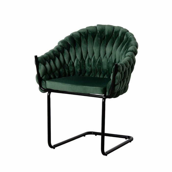 Scaun de Sufragerie 65 x 55 x 82 cm Negru Verde