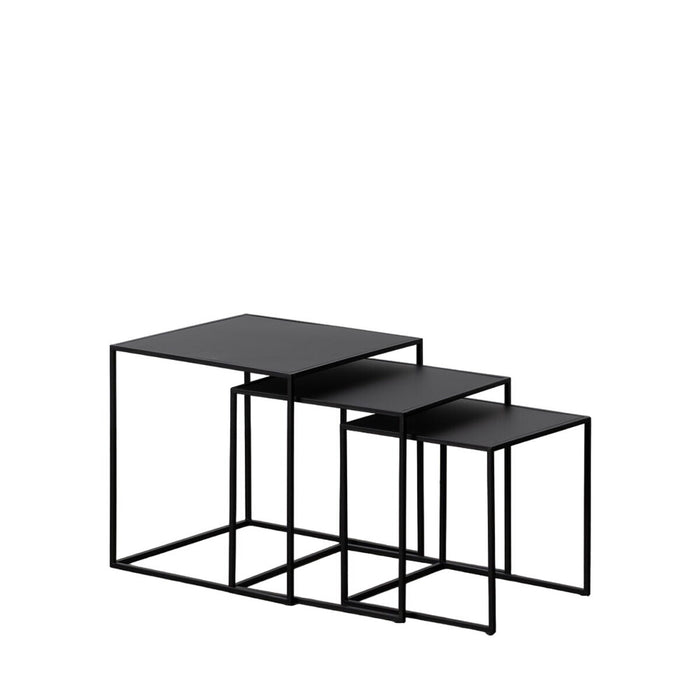 Set de 3 mese Negru Fier 47 x 45 x 45 cm (3 Unități)