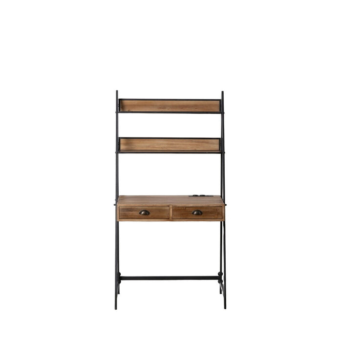 Birou Negru Natural Fier Lemn de brad 83 x 48 x 160 cm