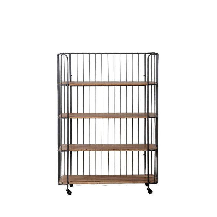 Raft Negru Bej Fier Lemn de brad 115 x 42 x 153 cm