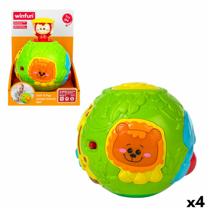 Minge Muzicală Winfun Junglă 14 x 14 x 14 cm (4 Unități)