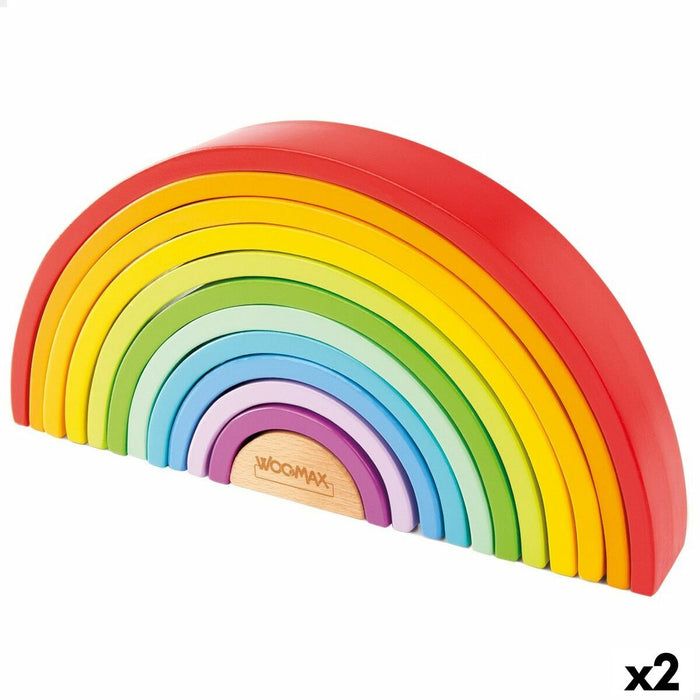 Puzzle pentru Copii din Lemn Woomax Curcubeu 11 Piese 2 Unități