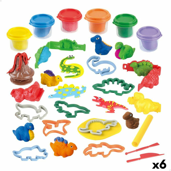 Joc de Plastilină PlayGo Dinozauri (6 Unități)